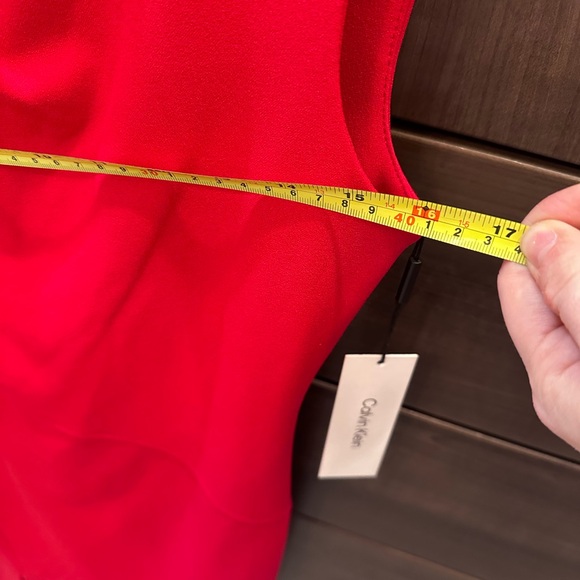 NWT Calvin Klein red asymmetrical shift dress size 6 - Picture 6 of 7